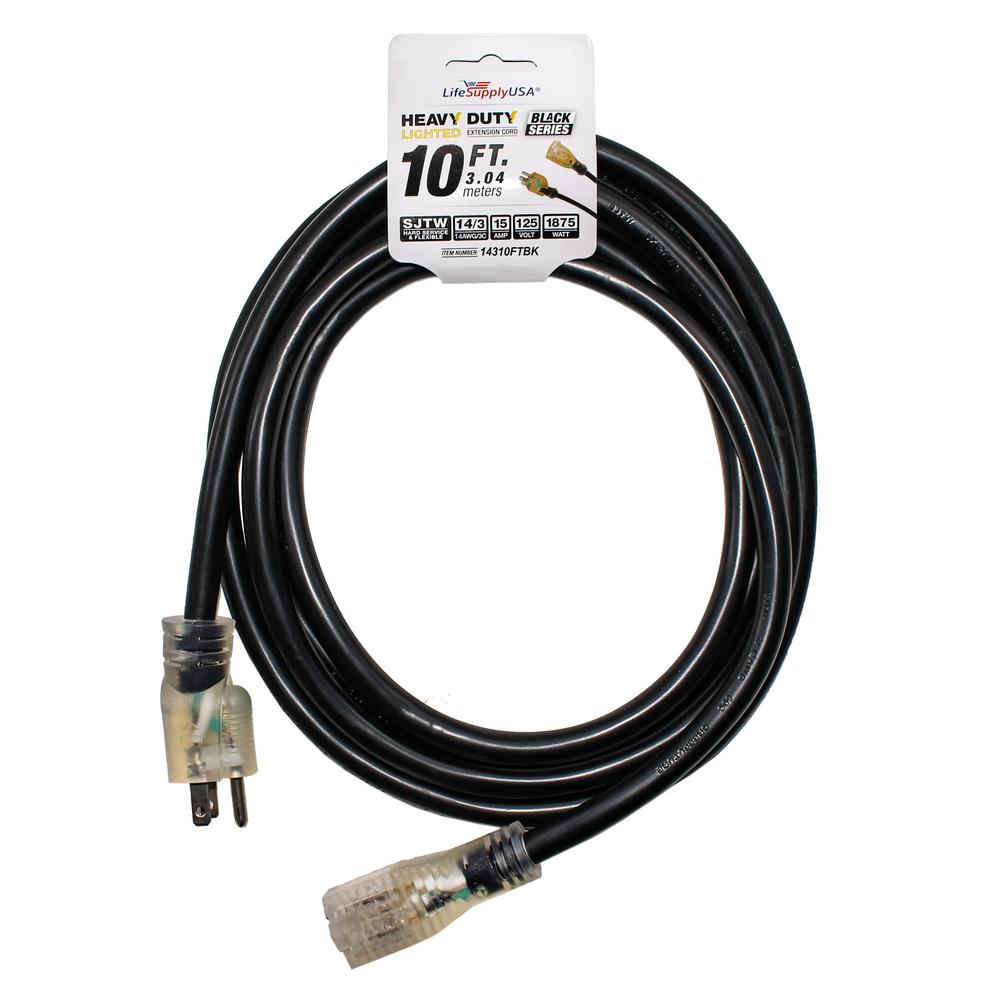 10 black extension cord
