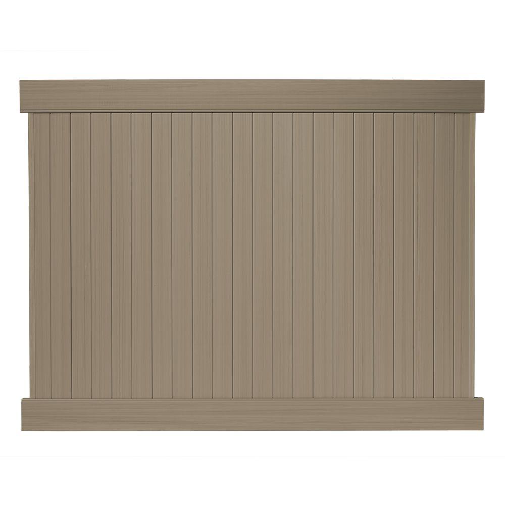 Veranda 6 Ft H X 8 Ft W Cedar Grove Weathered Cedar Vinyl Privacy Fence Panel Kit 8898300hd The Home Depot