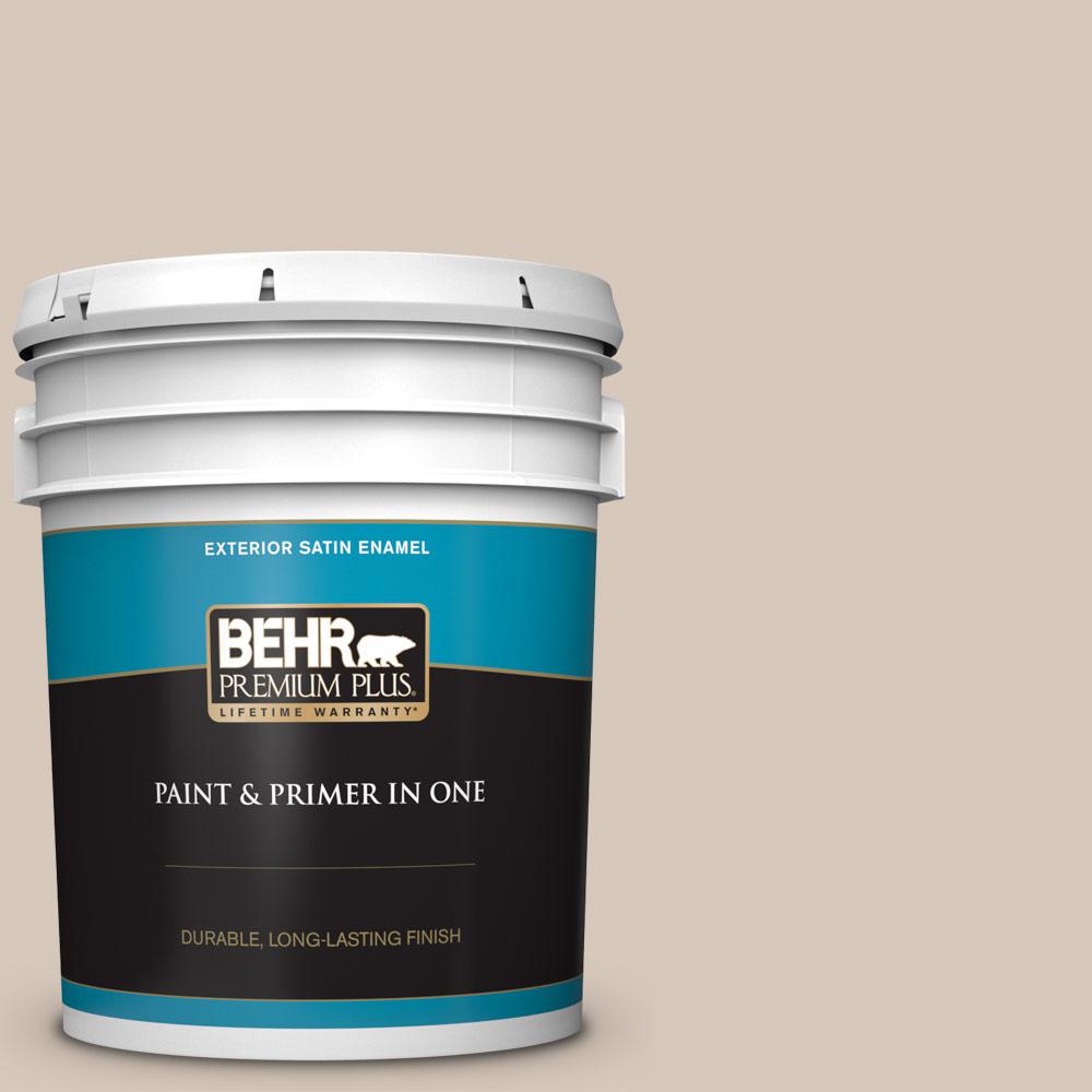 BEHR PREMIUM PLUS 5 gal. PPU512 Almond Wisp Satin Enamel Exterior