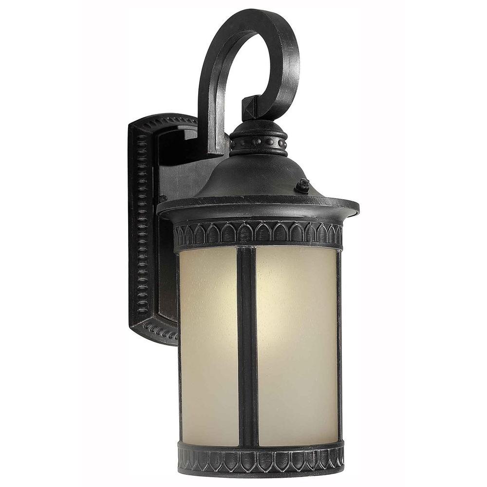 Forte Lighting Burton 1 Light Bordeaux Outdoor Halogen Wall Lantern Sconce