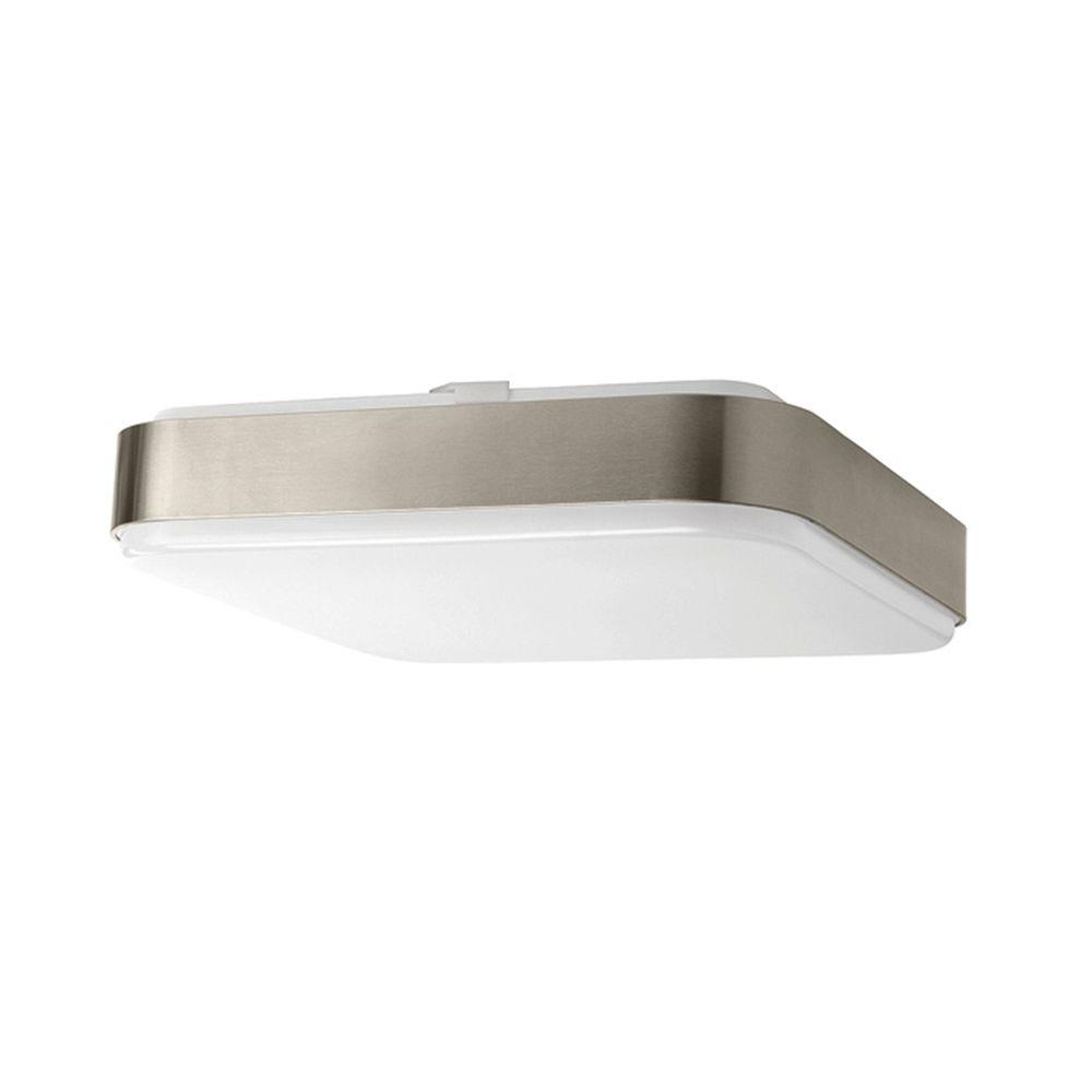 Hampton Bay 14 In 1 Light Brushed Nickel Led Square Ceiling Flush