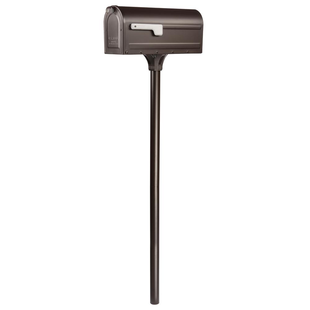 Architectural Mailboxes MB1 Rubbed Bronze Post Mount Mailbox and 2 in. Dia InGround Post Kit