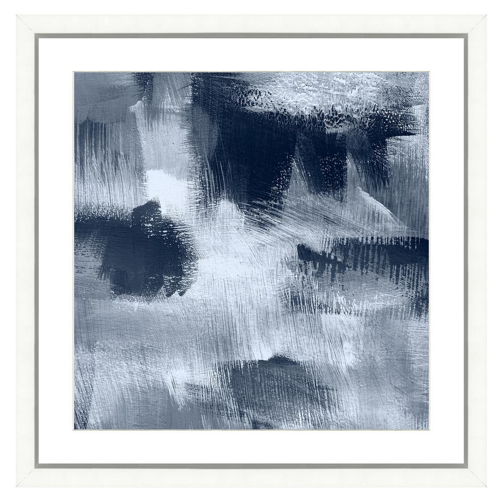 Vintage Print Gallery Navy Blue Abstract Ii Framed
