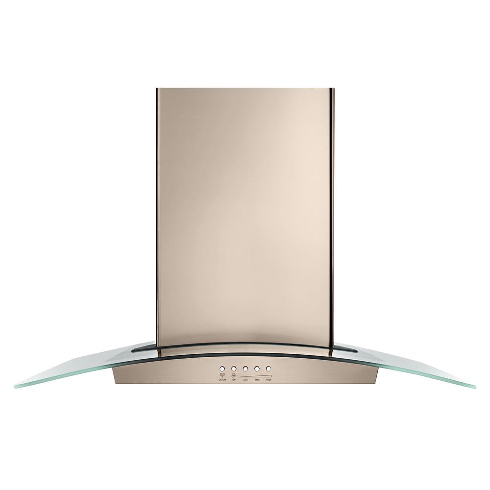 30 In Modern Glass Wall Mount Range Hood Sunset Bronze Modern Glass Wall Mount Range Hood In Sunset Bronze Wvwa5uc0hn The Home Depot