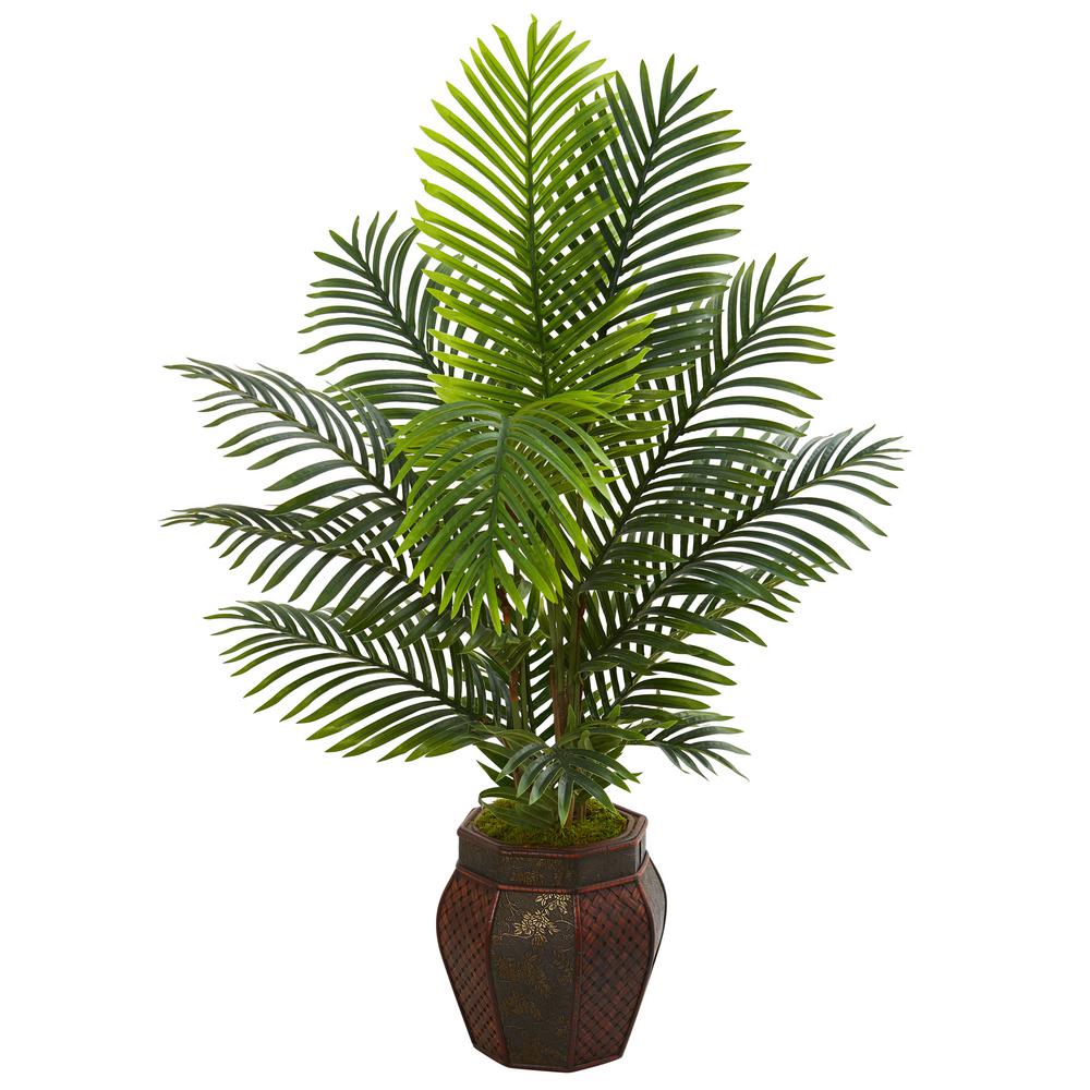 Nearly Natural Indoor 4 5 Ft Paradise Palm Artificial Tree In Decorative Planter