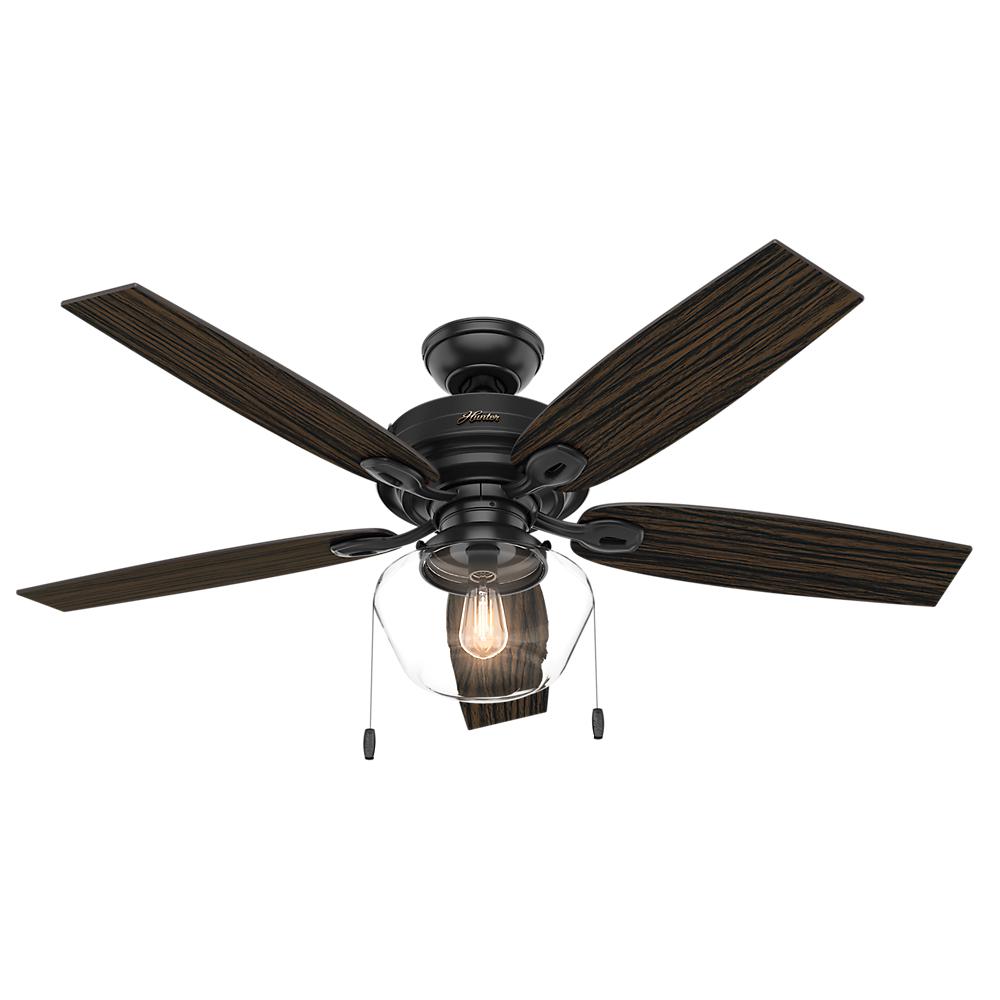 Home Furniture Diy Rustic Ceiling Fan With Clear Glass Led
