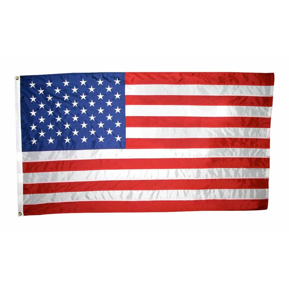 Embroidered Stars Sewn Stripes Brass Grommets 3x5 ft American Flag USA US U.S