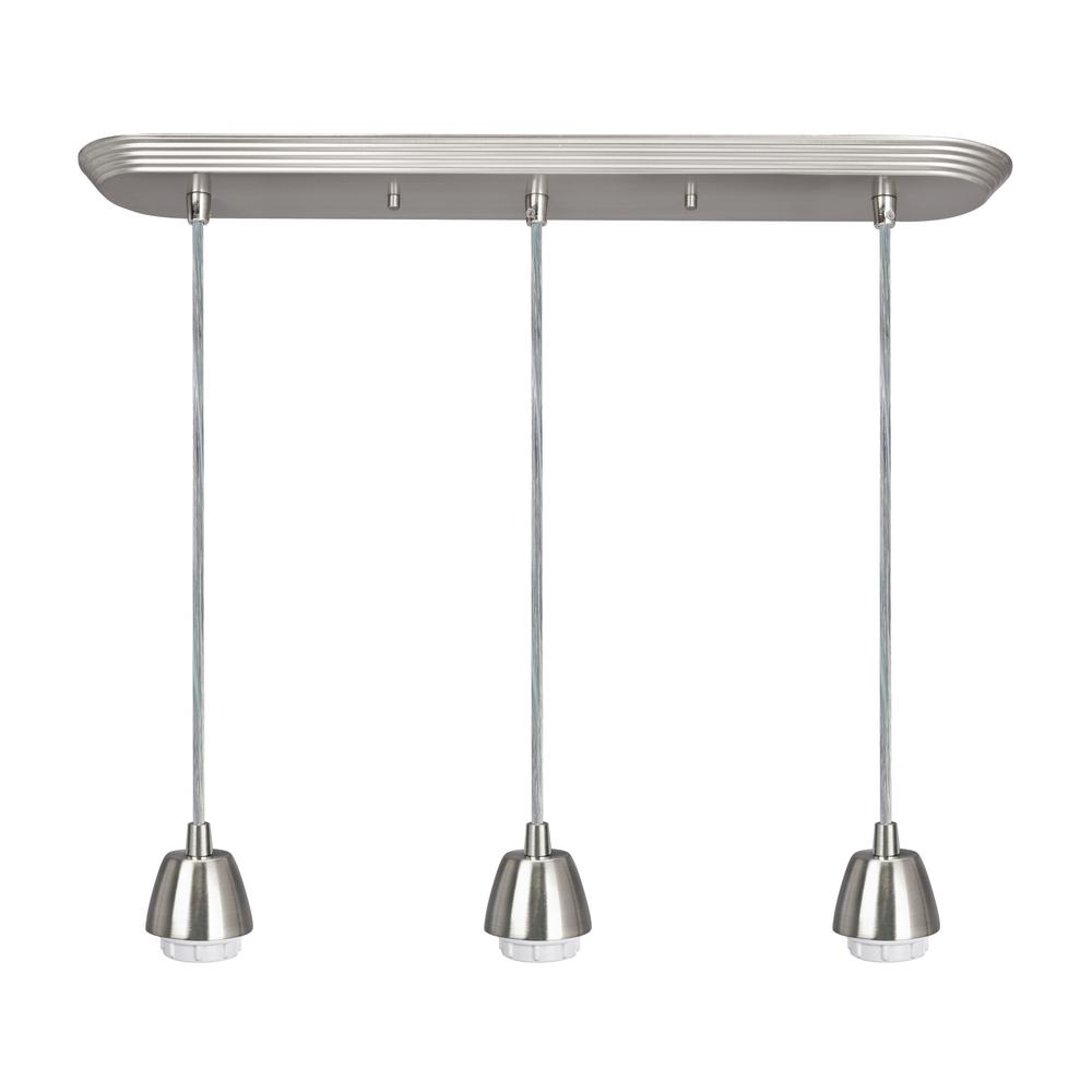 Aspen Creative Corporation 3 Light Satin Nickel Hanging Socket Mini Pendant Kit With 4 Ft Of Svt Cord 21038 11 The Home Depot - Pendant Hanging Kit