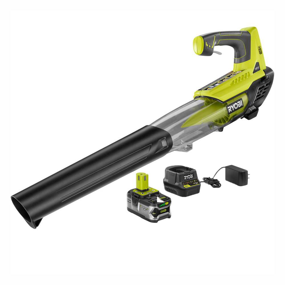 ONE+ 100 MPH 280 CFM Variable-Speed 18-Volt Lithium-Ion Cordless Jet Fan Leaf Blower 4Ah Battery and Charger Included