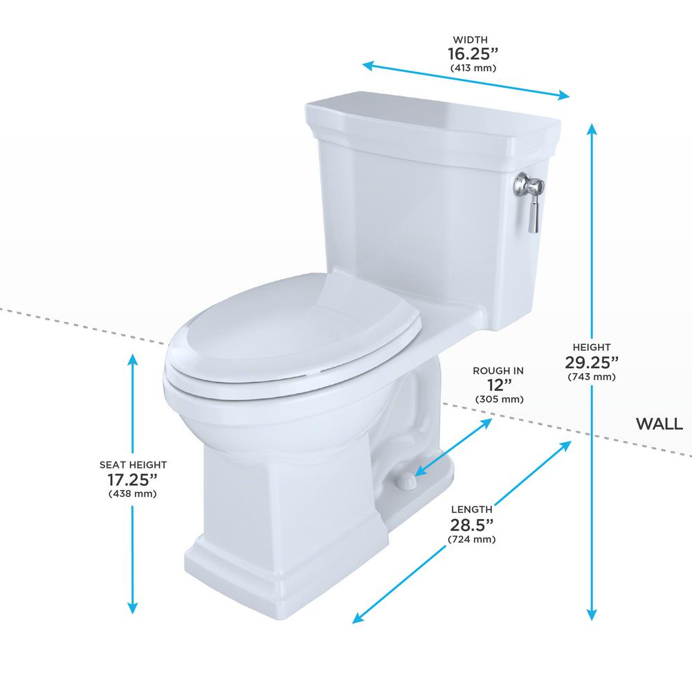 Toto Promenade Ii 1 Piece 1 28 Gpf Single Flush Elongated Toilet With Cefiontect And Right Hand Trip Lever In Cotton White Ms814224cefrg 01 The Home Depot