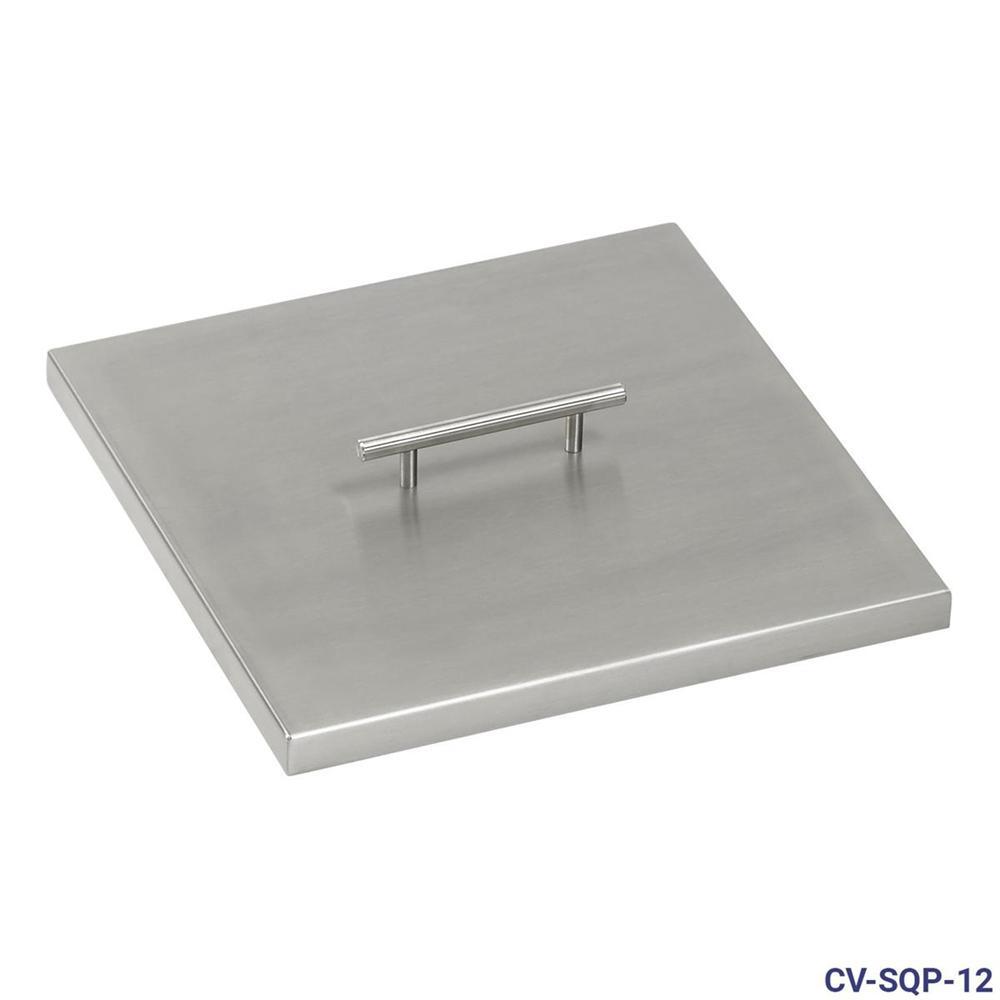 American Fire Glass 12 In Stainless Steel Cover Square Drop In