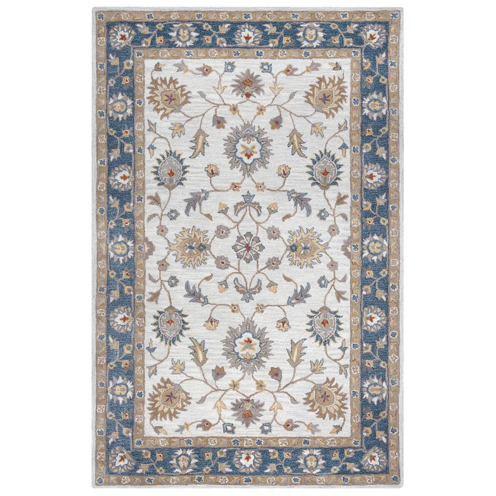 8 X 10 Rizzy Home Wool Blend Area Rugs The Valintino Taupe Border Oriental Hand Tufted Wool 8 Ft X 10 Area Rug