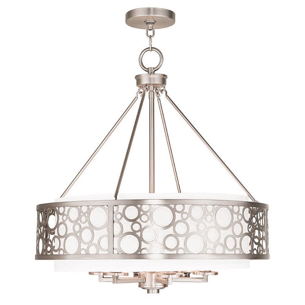 Livex Lighting Strathmore 9 Light Brushed Nickel Foyer Chandelier
