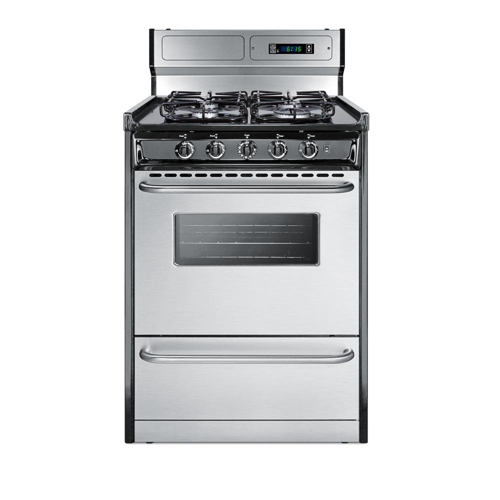 Summit Appliance 24 In 2 9 Cu Ft Gas Range In Stainless Steel