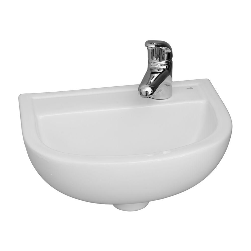 Barclay Products Compact 15 In Wall Mounted Bathroom Sink In White