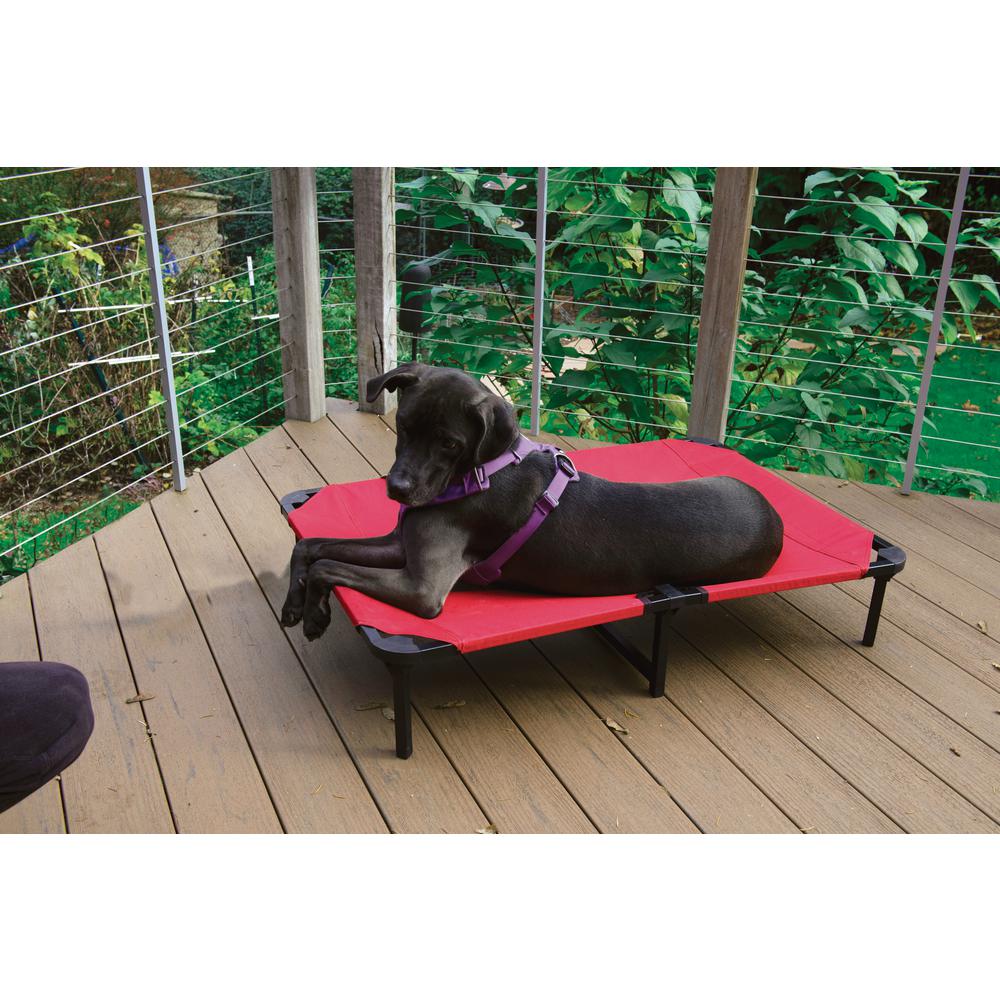 Lucky Dog Large 42 in. Red Elevated Pet Bed Comfort CotCMB 10142 The