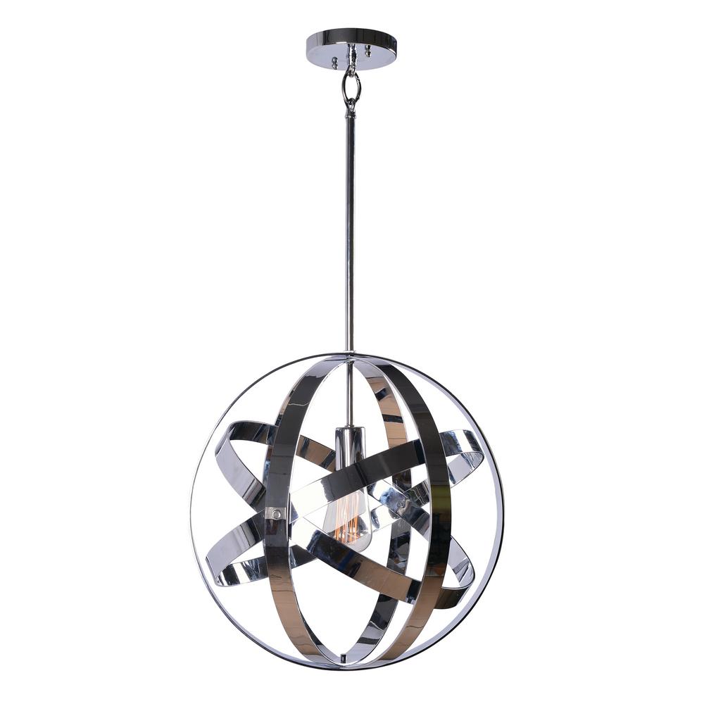 Black Stainless Steel Pendant Lights Lighting The Home Depot Global 1 Light Chrome Pendant