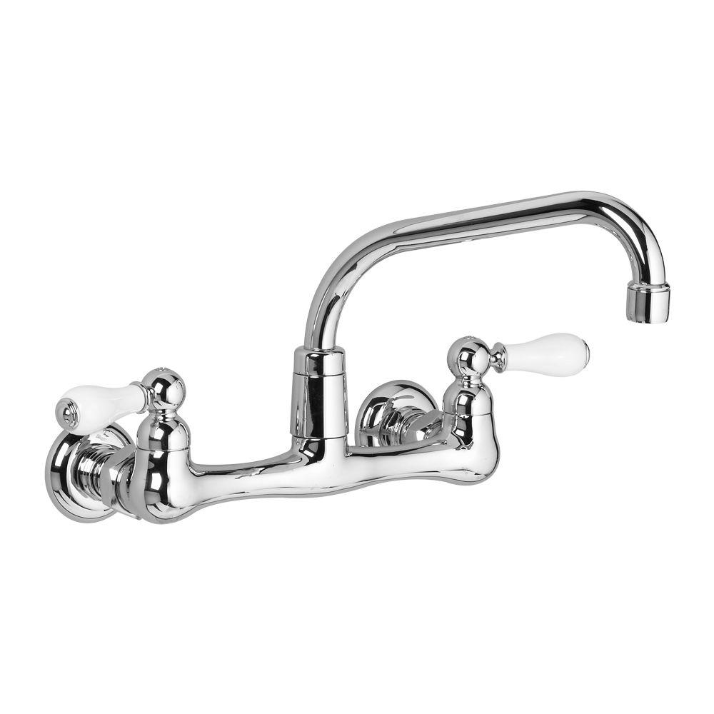 American Standard Heritage 2 Handle Wall Mount Kitchen Faucet In