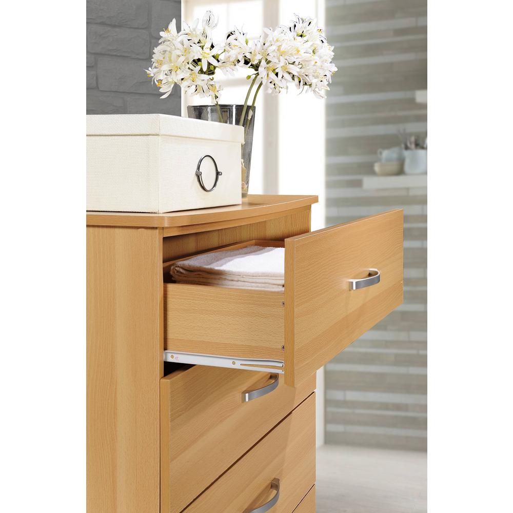 Hodedah 5 Drawer Beech Chest Hi5dr Beech The Home Depot