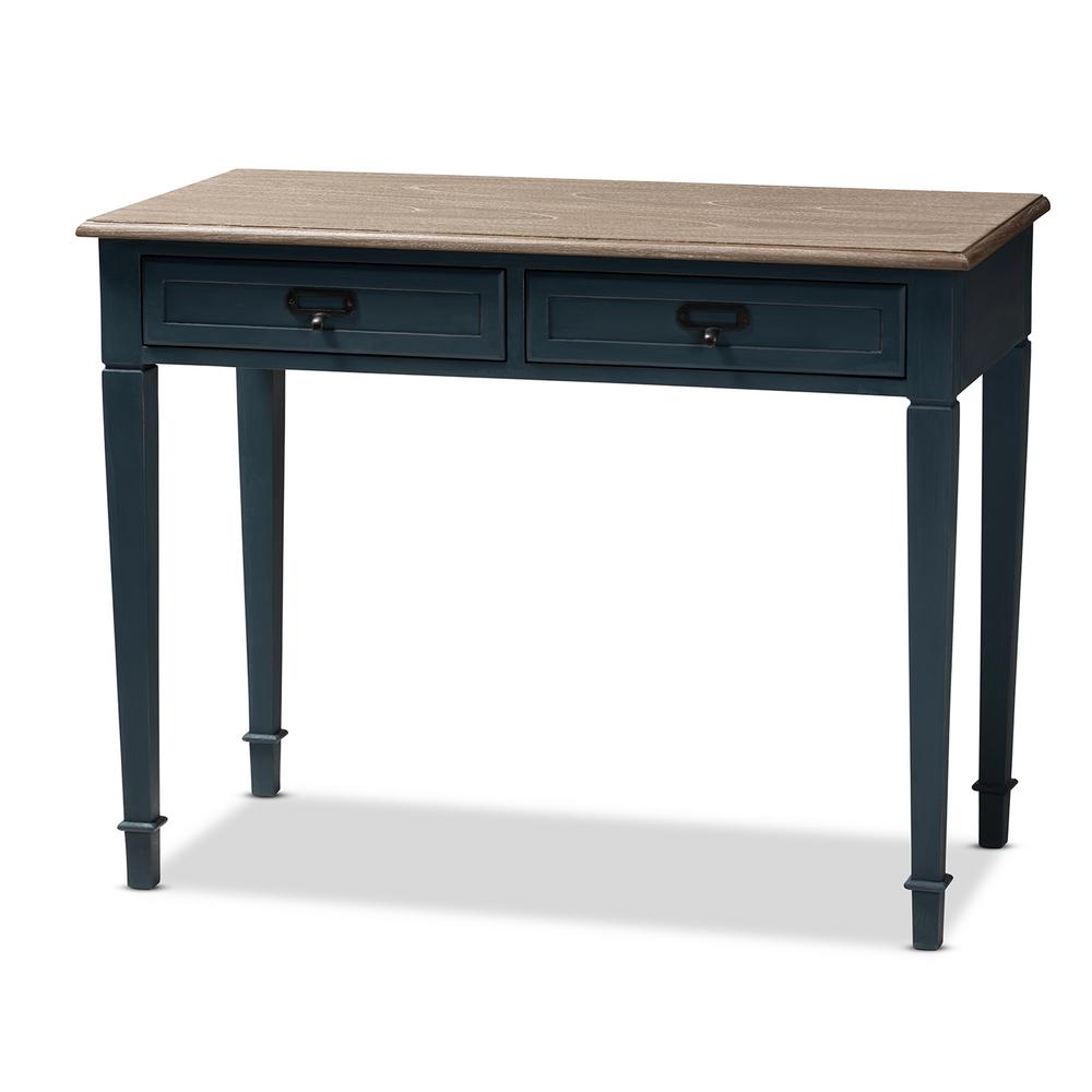 Baxton Studio Dauphine Blue And Oak Writing Desk 152 9392 Hd The