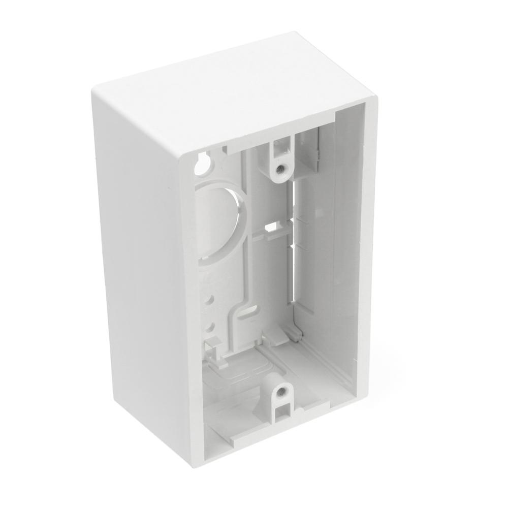 Leviton 1Gang 1.89 in. Box Depth Surface Mount Back Box, White42777