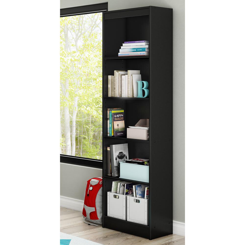 South Shore Axess 5-Shelf Pure Black Bookcase-7270758 ...