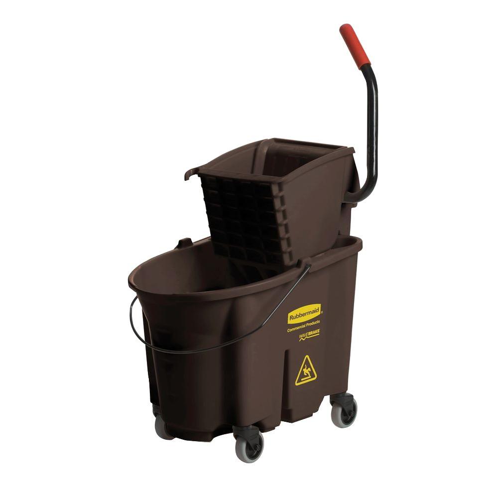 Rubbermaid Commercial Products Wave Brake 35 Qt. Brown SidePress Combo