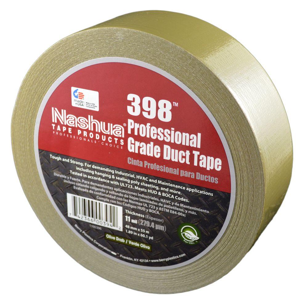 Nashua Tape 1.89 in. x 60.1 yds. 398 All-Weather Olive Drab HVAC Duct ...