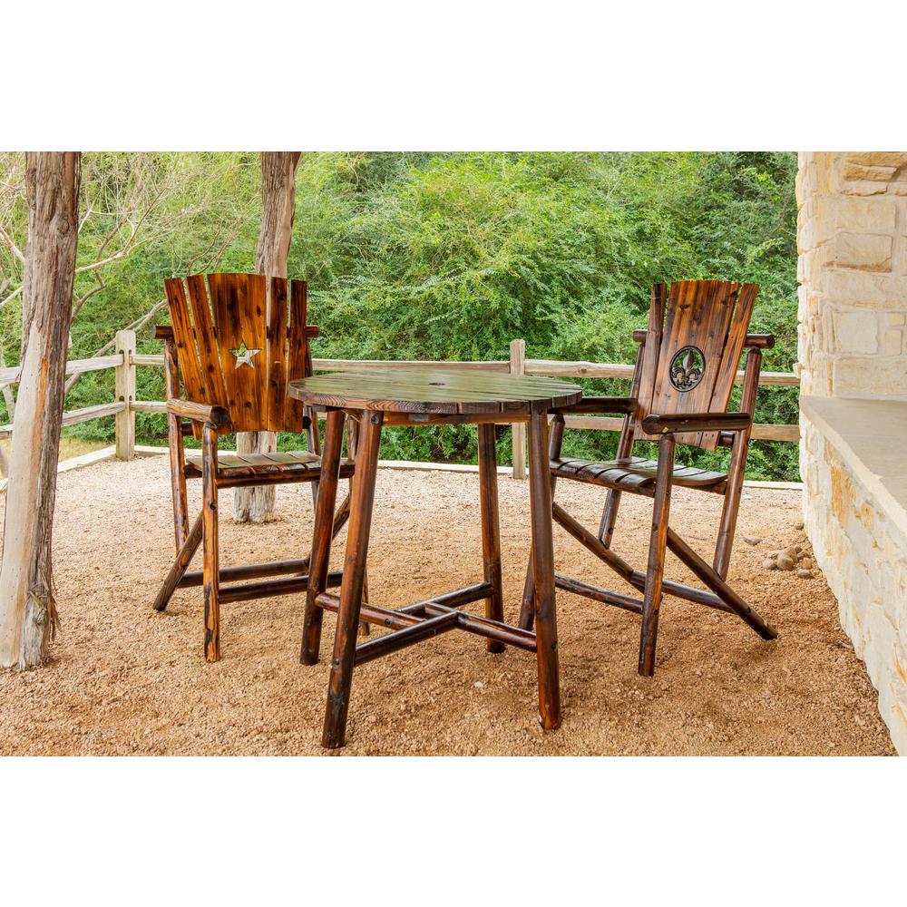 Leigh Country Char Log Patio Dining Chair With Star Tx 93732 The Home Depot