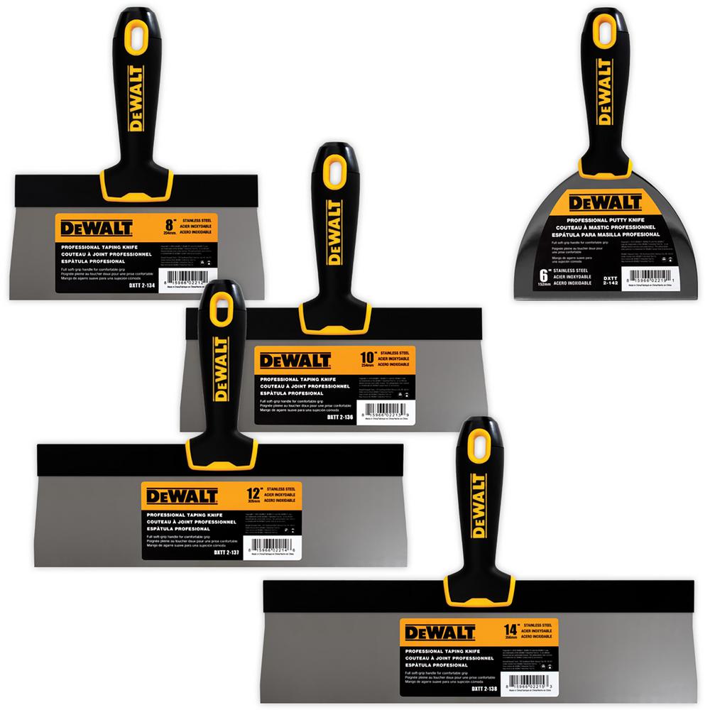 DEWALT Big Back Stainless Taping Knife Set with Soft Grip HandlesDXTT