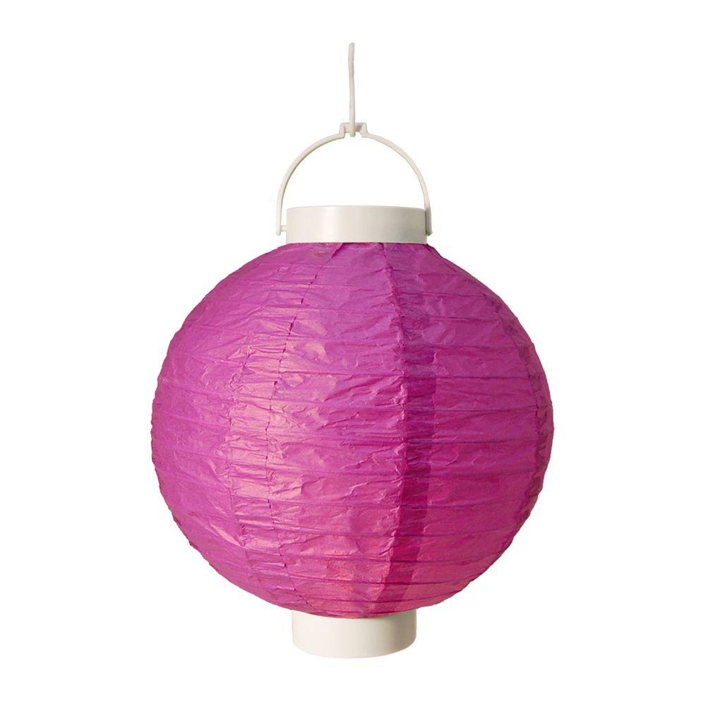 Lumabase Battery Operated Paper Lantern in Purple (3Count)79303 The Home Depot