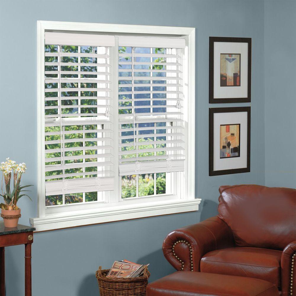 Perfect Lift Window Treatment White 2 In Textured Faux Wood Blind This Review Is From White 2 In Textured Faux Wood Blind 25 W X 72 L Actual Size