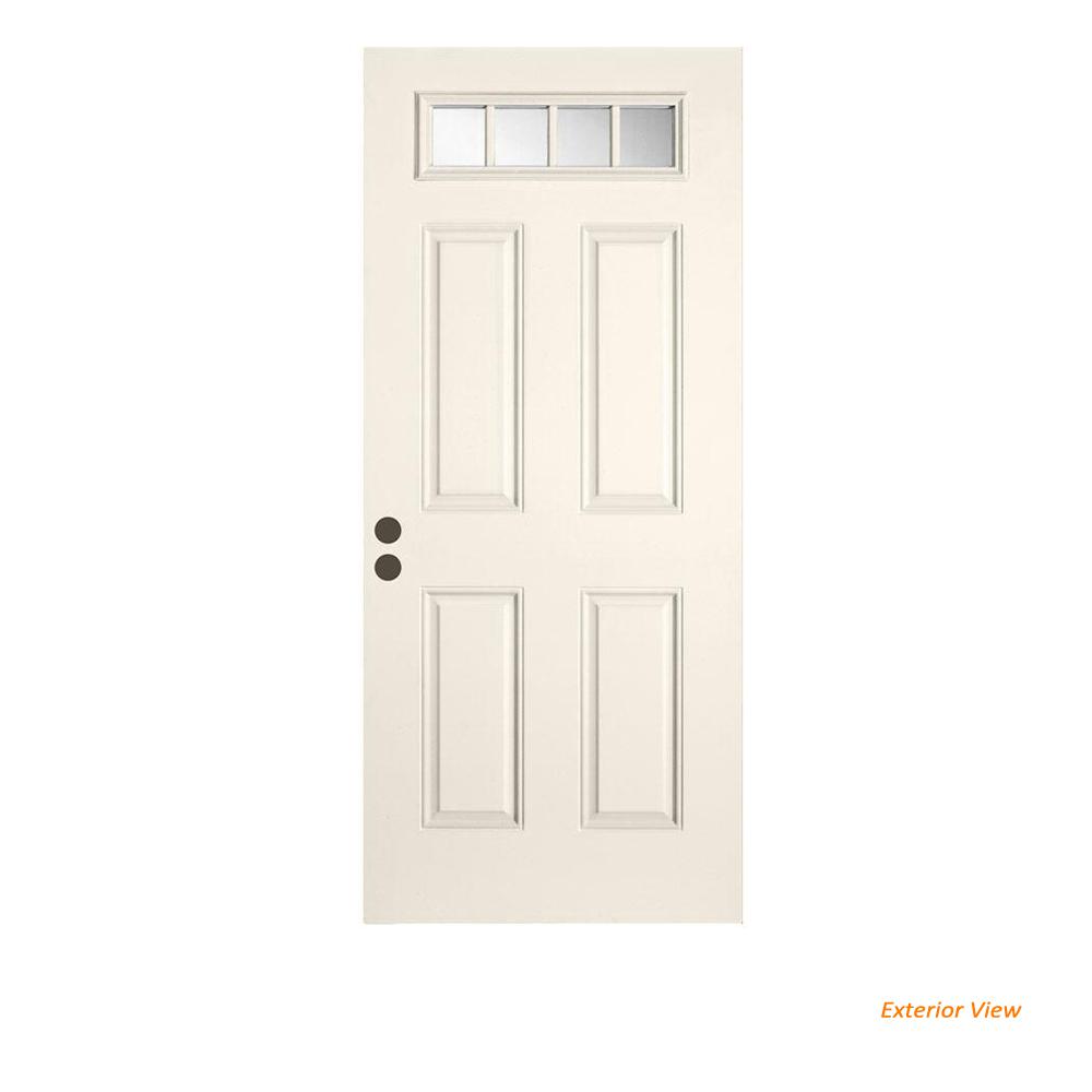 Jeld Wen 36 In X 80 In 4 Lite Primed Fiberglass Front Door Slab B63884 The Home Depot