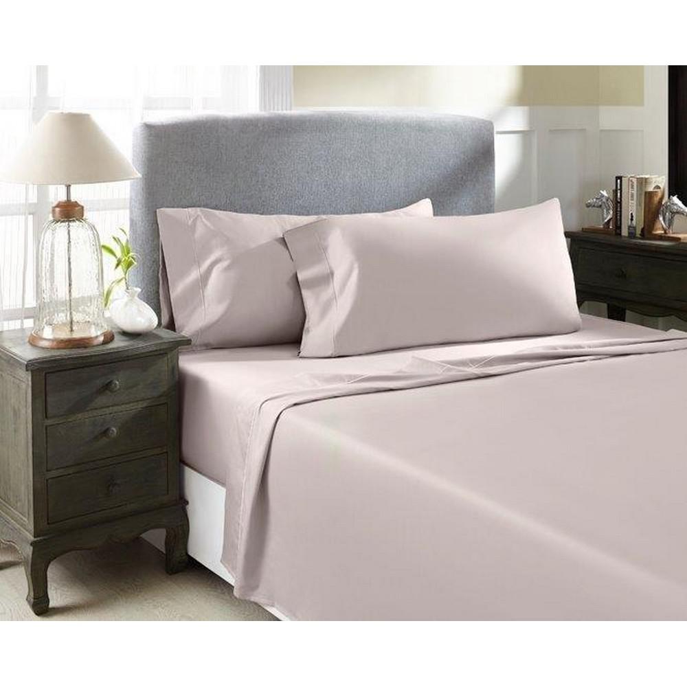 DEVONSHIRE COLLECTION OF NOTTINGHAM 4-Piece Rose Solid 1500 Thread Count Cotton King Sheet Set, Pink was $399.99 now $159.99 (60.0% off)