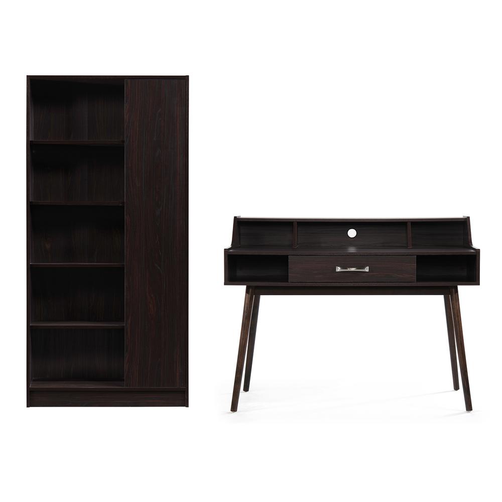 Noble House Brenda Mid Century Modern Walnut Brown Faux Wood