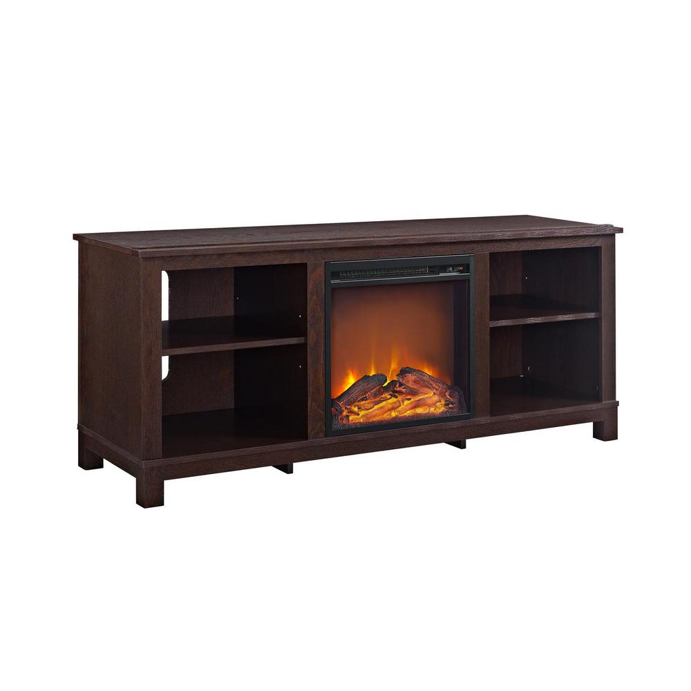 Ameriwood Domingo 60 in. Espresso TV Console with FireplaceHD99186