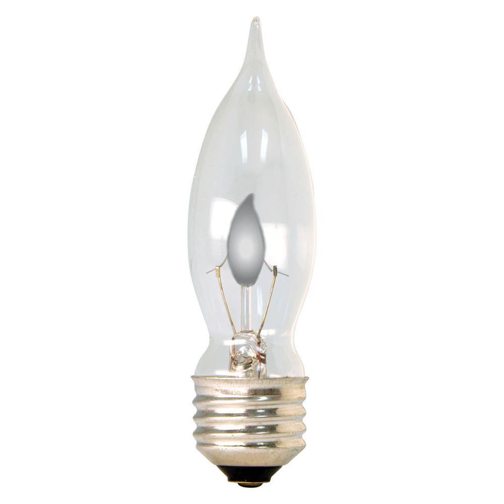 GE 3Watt Incandescent CA10 Bent Tip Clear Flicker Flame Light Bulb3CAM/FF/CD1TP6 The Home Depot