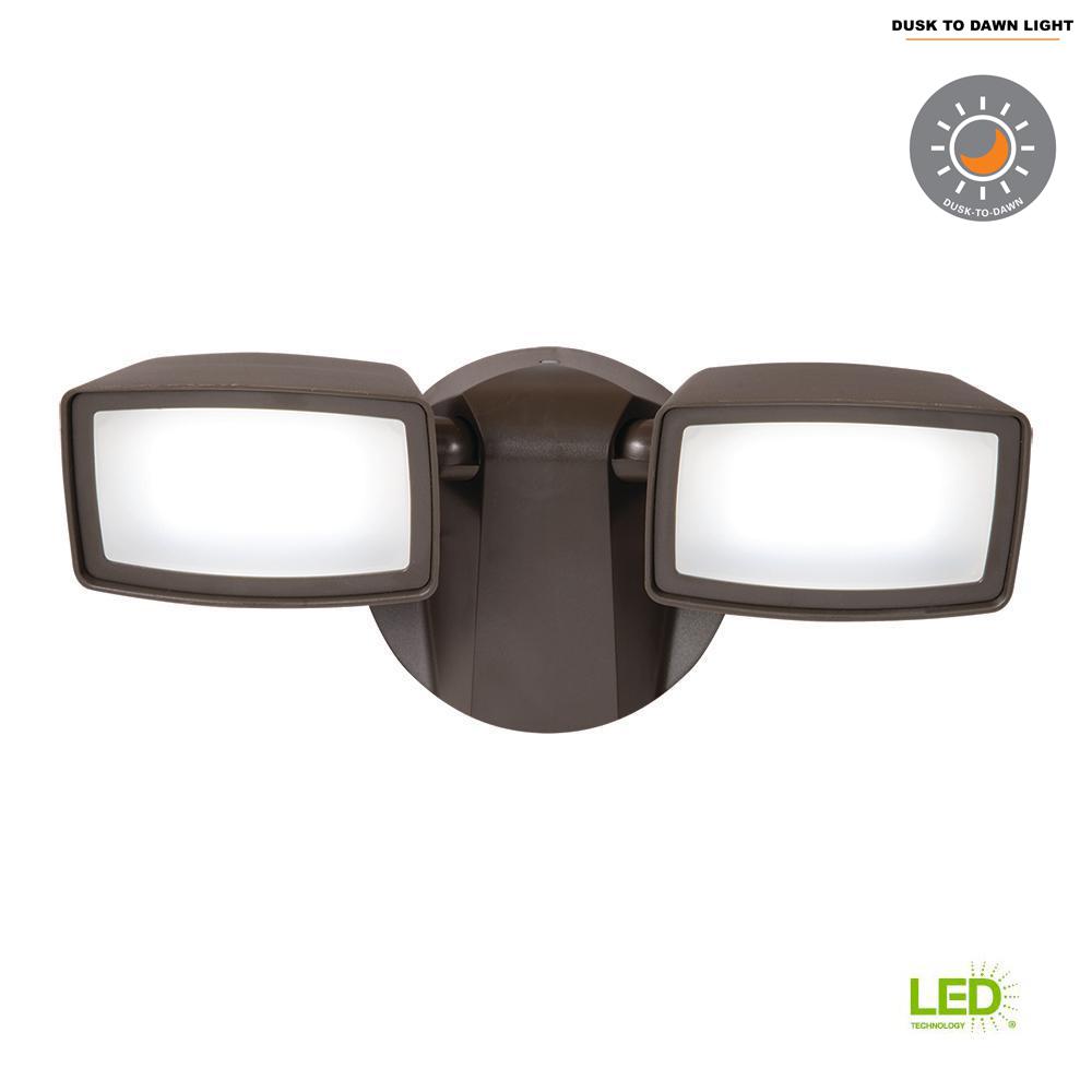 Dusk To Dawn Halo Outdoor Security Lighting Bronze Outdoor Integrated Led Security Flood Light With Dusk To Dawn Photocell Sensor 5000k Daylight