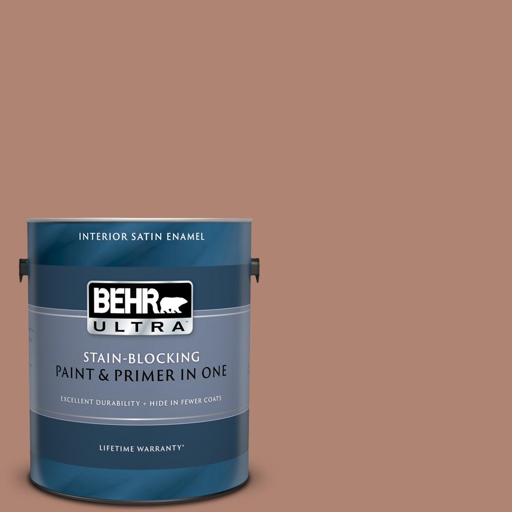 BEHR ULTRA 1 gal. 220F5 Light Mocha Satin Enamel Interior Paint and