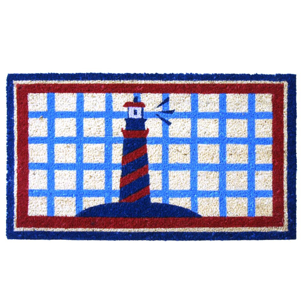 Rubber Cal Lighthouse On The Cape Cod 18 In X 30 In Door Mat