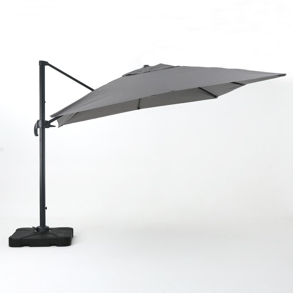 Best Rated Cantilever Umbrellas Patio The Home Depot Aluminum Cantilever Patio Umbrella In Gray