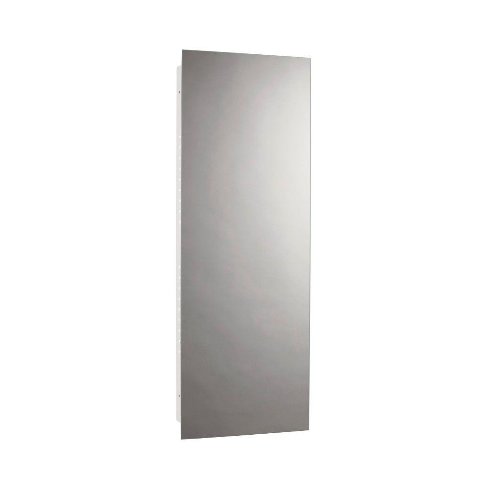 Jensen Illusion 13 In W X 36 In H X 3 3 4 In D Frameless Recessed Bathroom Medicine Cabinet In White 664x The Home Depot