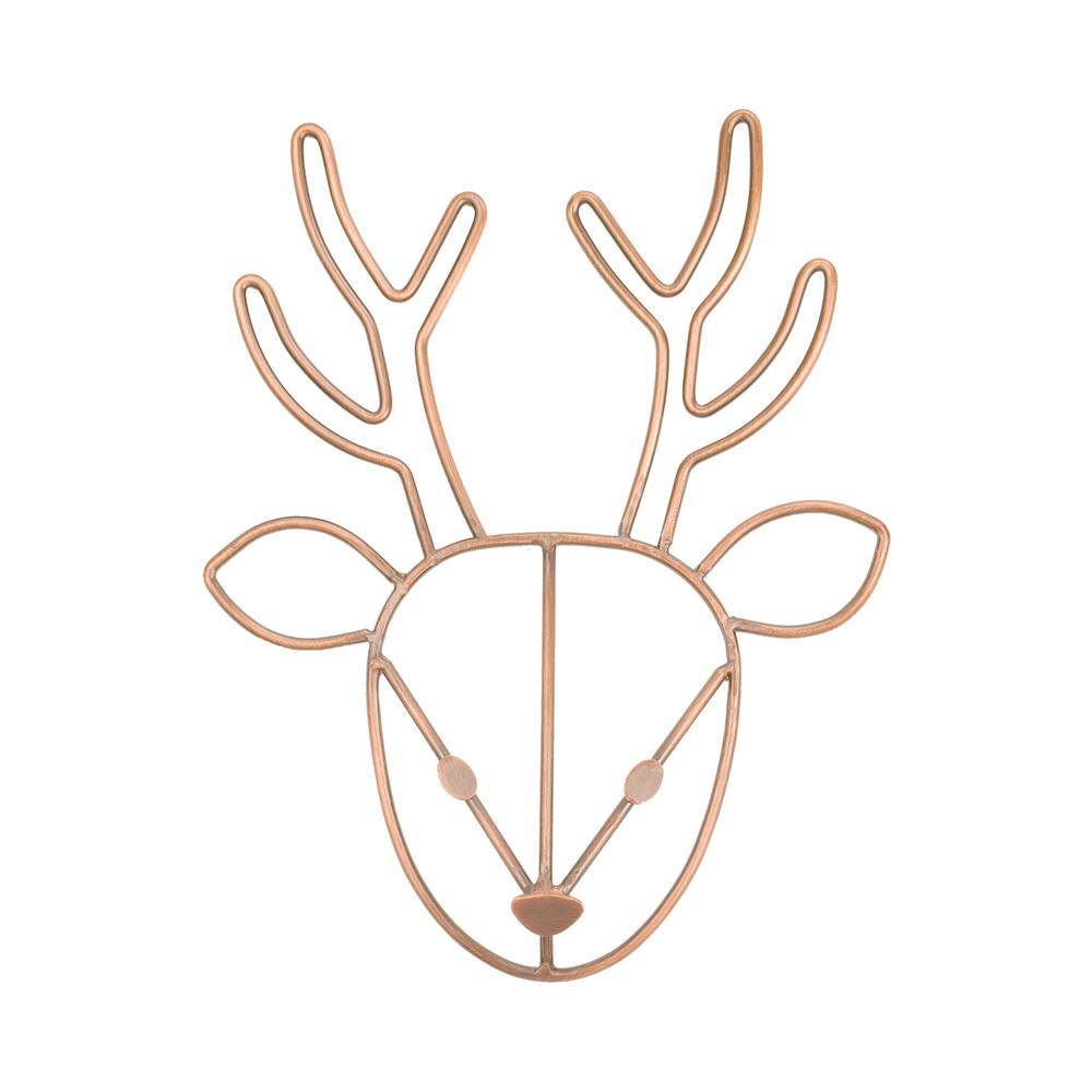 Nojo Deer Shaped Wire And Copper Finish Nursery Wall Decor 3096961p The Home Depot