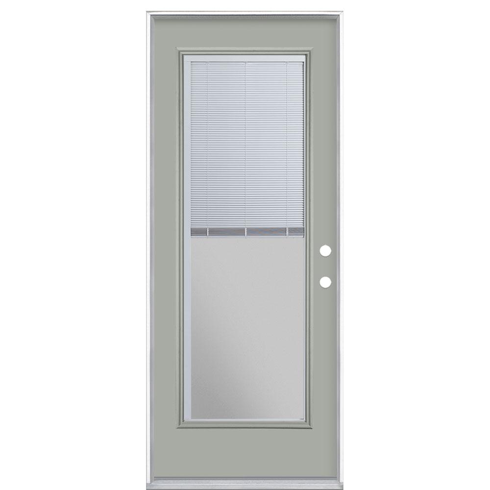 Masonite 32 In X 80 In Mini Blind Left Hand Inswing Painted