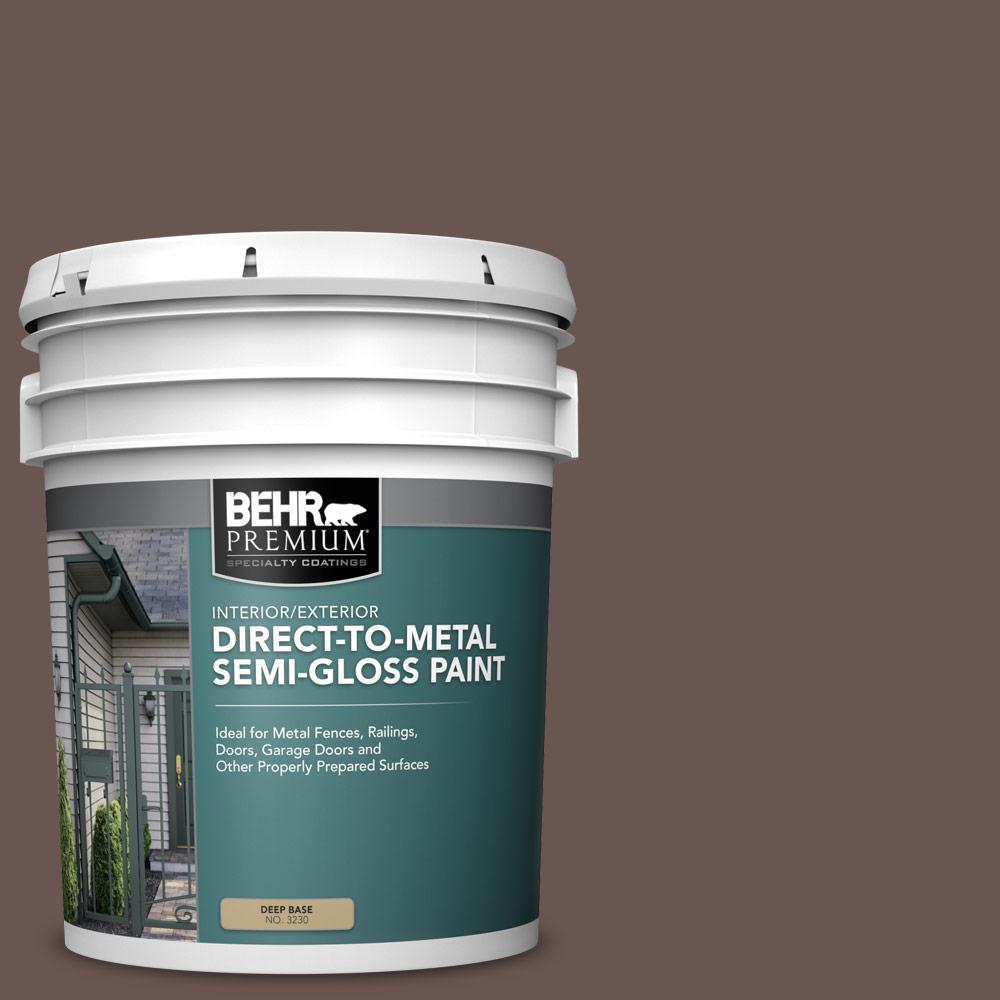 BEHR PREMIUM 5 gal. N1807 Oiled Teak SemiGloss Direct to Metal