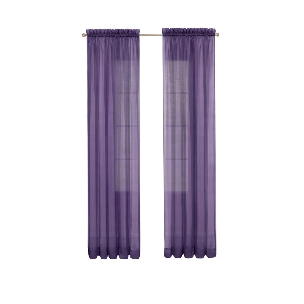 Pairs To Go Victoria Voile Window Curtain Panel Pair In Purple