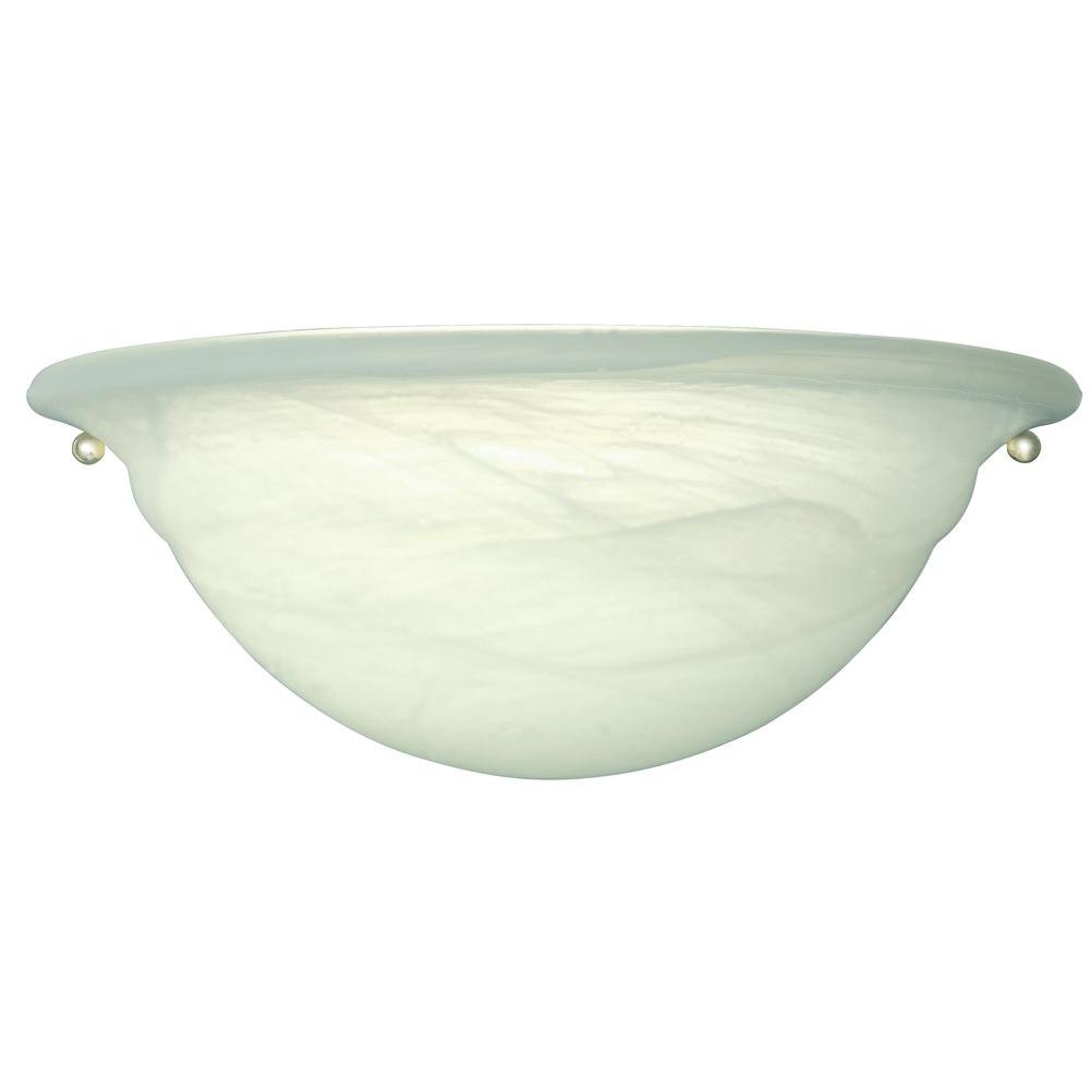 UPC 008938316514 product image for Hampton Bay 1-Light White Sconce with Alabaster Shade | upcitemdb.com