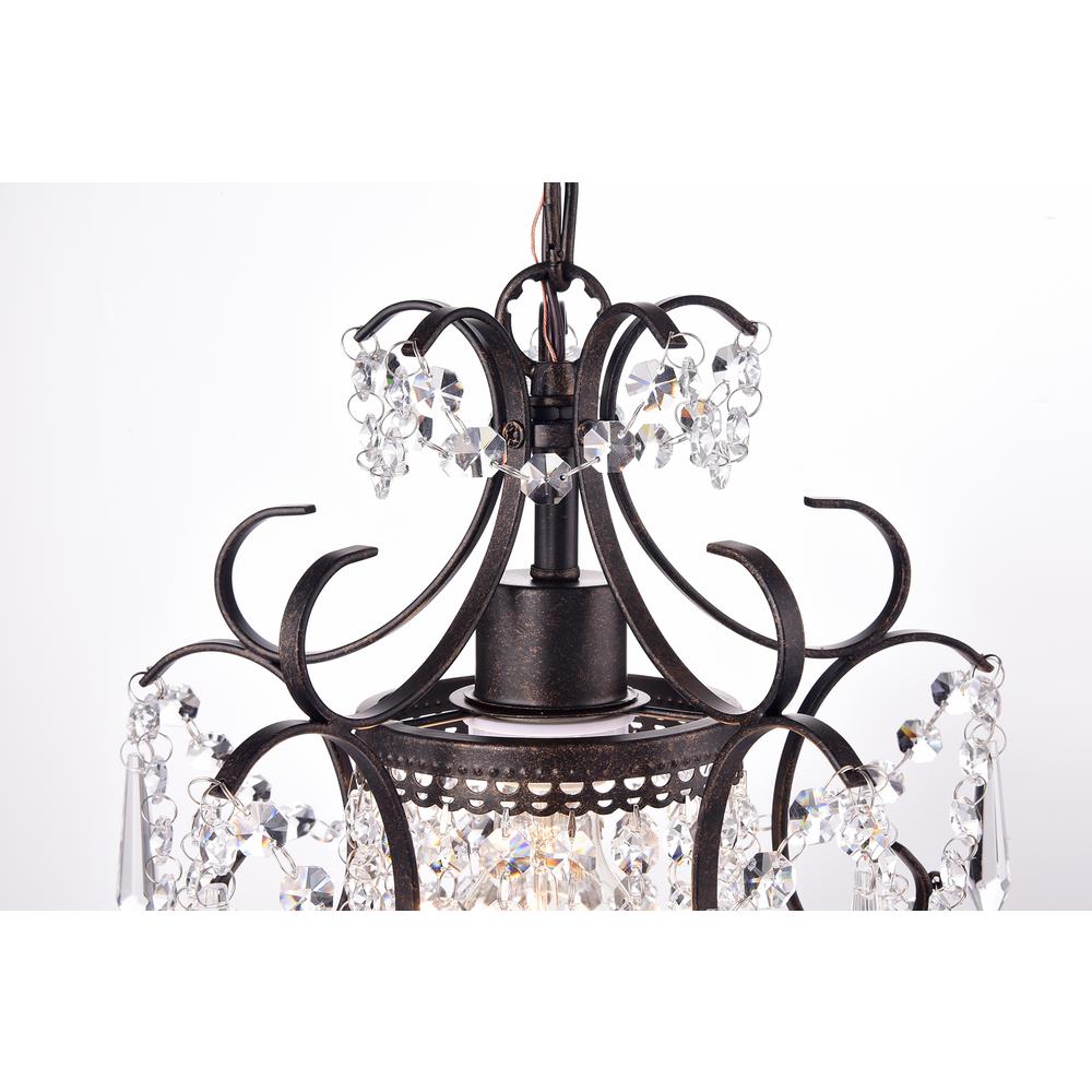 Glam Lighting Edvivi Lighting EPC5013AB Edvivi Amorette 1-Light Antique Bronze Finish Mini Pendant Chandelier Wrought Iron Ceiling Fixture