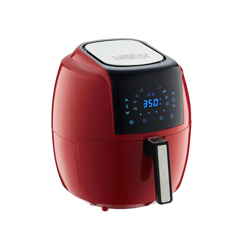 GoWISE USA 5.8 Qt. 8in1 Chili Red Air Fryer with 6Piece Accessory