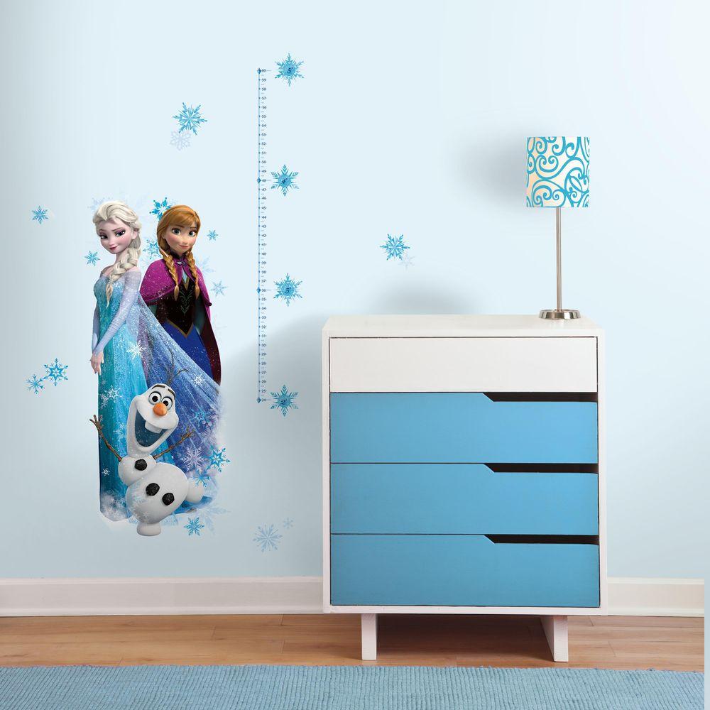 5 In X 19 In Frozen Elsa Anna And Olaf 20 Piece Peel And Stick Giant Growth Chart Wall Decal